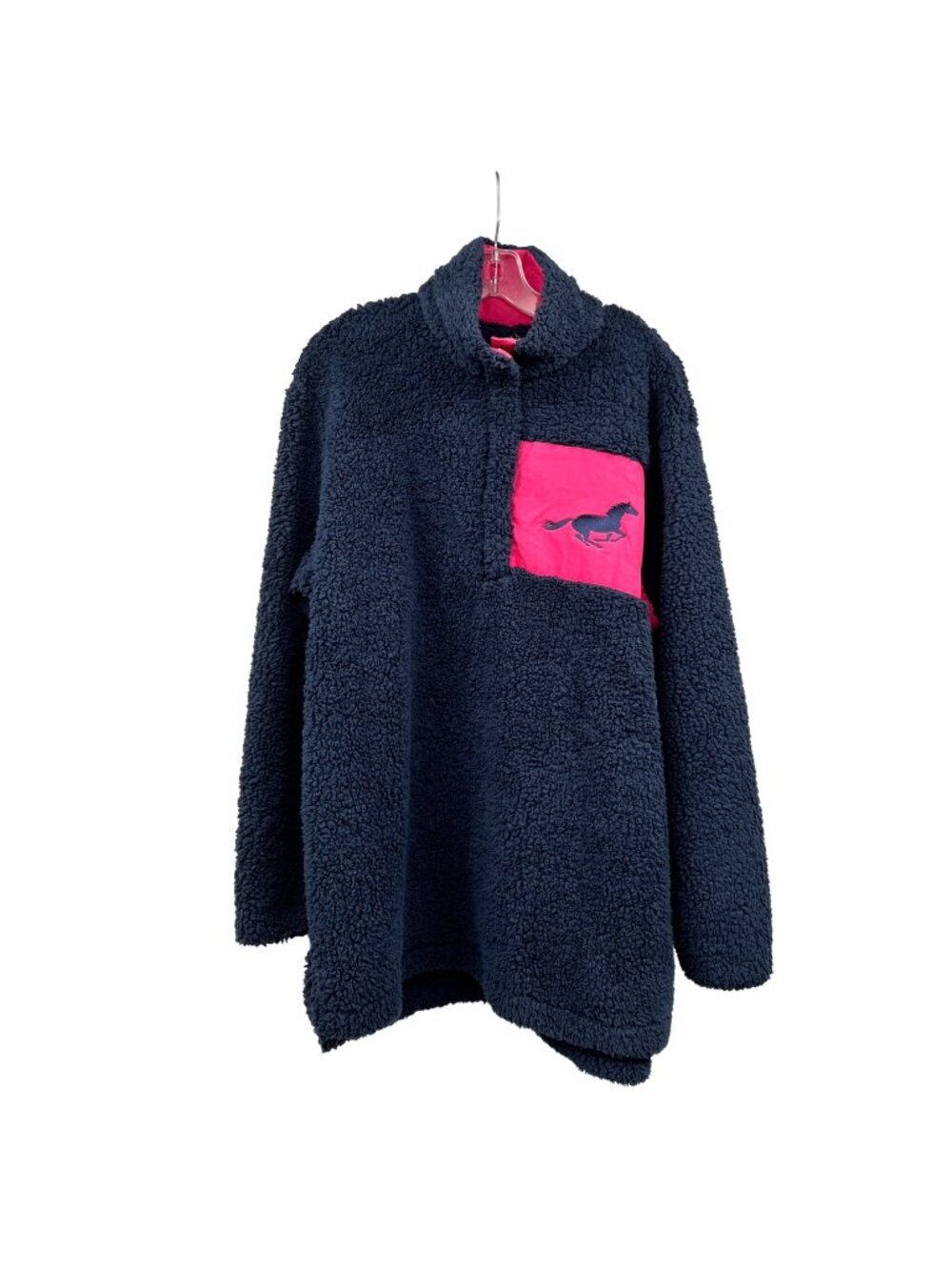 Top It Off Womens Fleece Pullover 1/4 Snap Purple/Pink Size 2XL